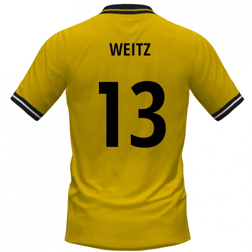 Danxen Homem Camisola Oliver Weitz #13 Amarelo Preto Principal 2025/26 Camisa