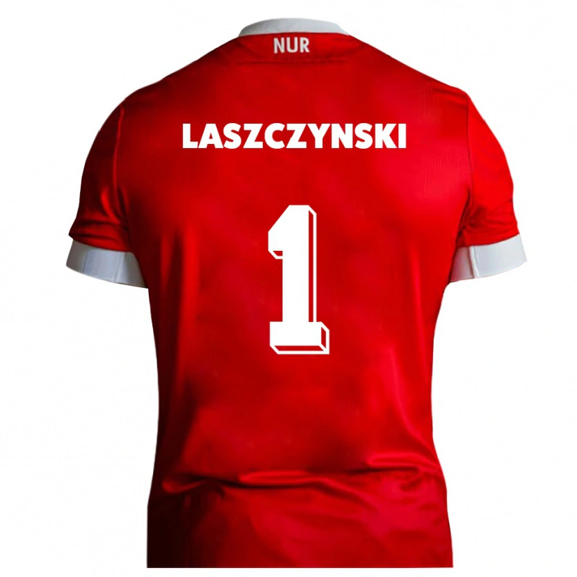 Danxen Homem Camisola Adam Laszczynski #1 Vermelho Branco Principal 2025/26 Camisa