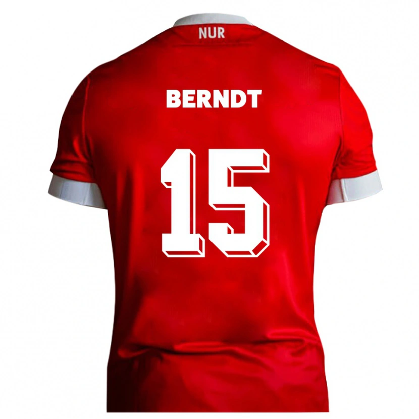 Danxen Homem Camisola Karl Berndt #15 Vermelho Branco Principal 2025/26 Camisa