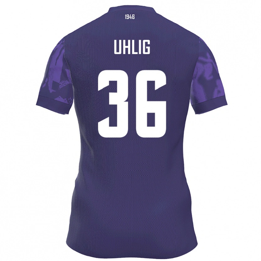 Danxen Homem Camisola Max Uhlig #36 Roxo Branco Principal 2025/26 Camisa