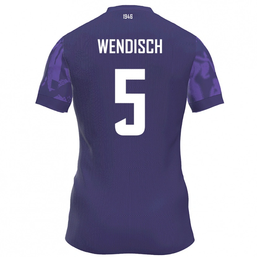 Danxen Homem Camisola Pascal Wendisch #5 Roxo Branco Principal 2025/26 Camisa
