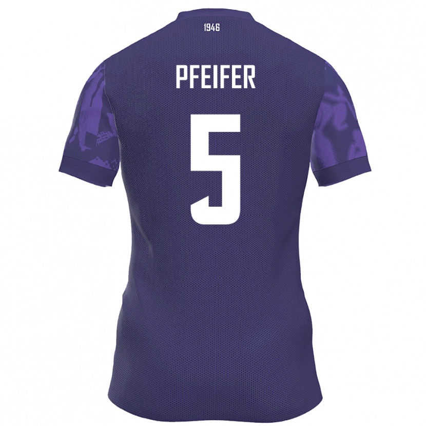 Danxen Homem Camisola Emil Pfeifer #5 Roxo Branco Principal 2025/26 Camisa