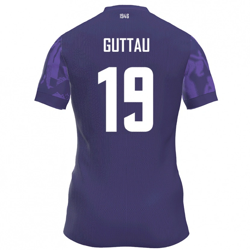 Danxen Homem Camisola Julian Guttau #19 Roxo Branco Principal 2025/26 Camisa