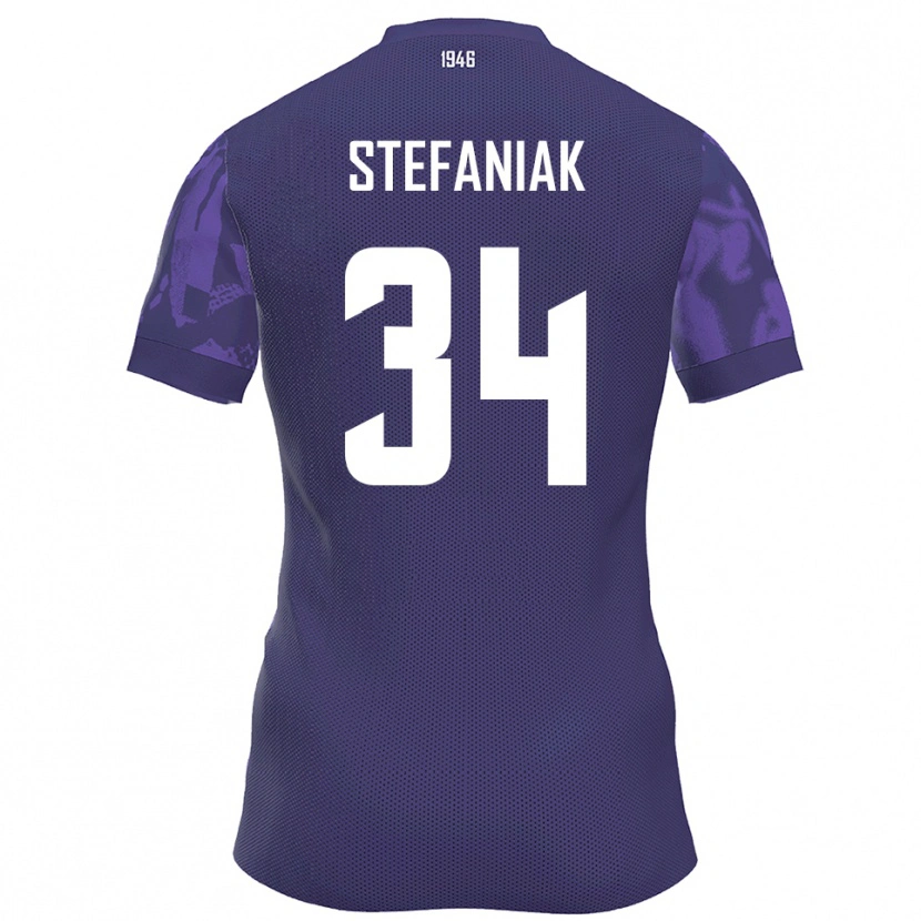 Danxen Homem Camisola Marvin Stefaniak #34 Roxo Branco Principal 2025/26 Camisa