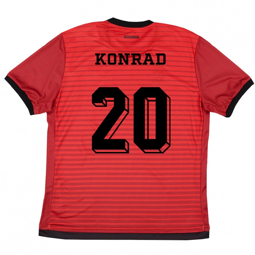 Danxen Homem Camisola Felix Konrad #20 Vermelho Preto Principal 2025/26 Camisa