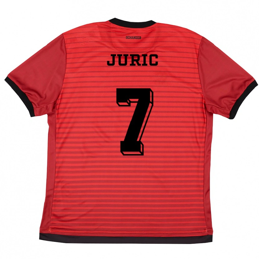 Danxen Homem Camisola Kristjan Juric #7 Vermelho Preto Principal 2025/26 Camisa