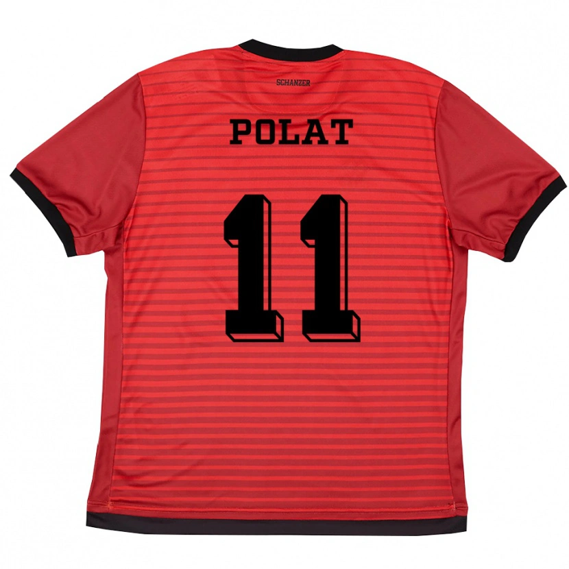 Danxen Homem Camisola Arel Polat #11 Vermelho Preto Principal 2025/26 Camisa
