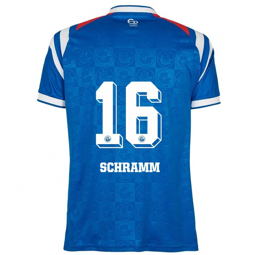 Danxen Homem Camisola Jette Schramm #16 Azul Branco Vermelho Principal 2025/26 Camisa