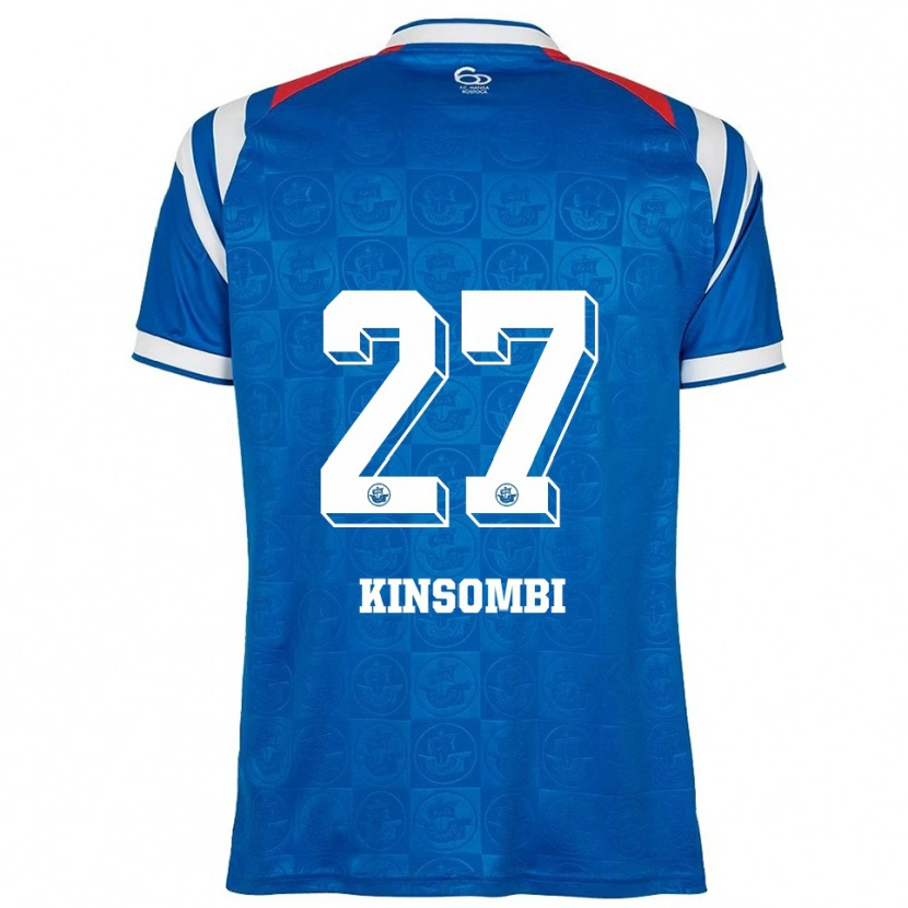 Danxen Homem Camisola Christian Kinsombi #27 Azul Branco Vermelho Principal 2025/26 Camisa