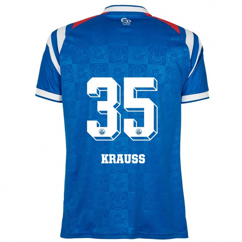 Danxen Homem Camisola Maximilian Krauß #35 Azul Branco Vermelho Principal 2025/26 Camisa