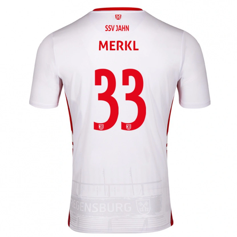 Danxen Homem Camisola Maurice Merkl #33 Branco Vermelho Principal 2025/26 Camisa