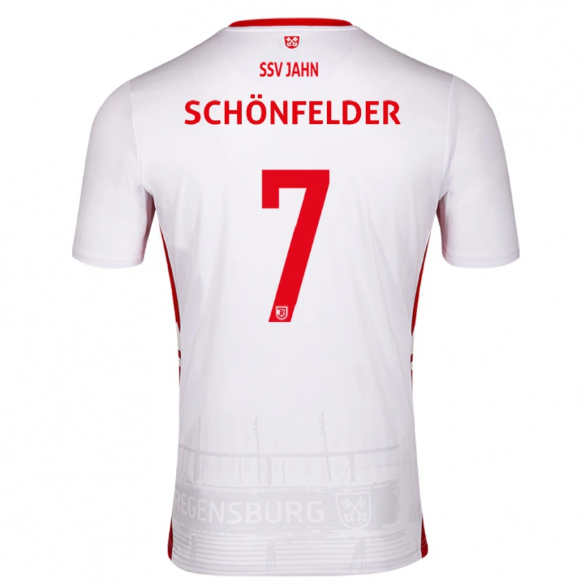 Danxen Homem Camisola Oscar Schönfelder #7 Branco Vermelho Principal 2025/26 Camisa