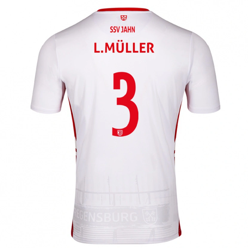 Danxen Homem Camisola Lenny Müller #3 Branco Vermelho Principal 2025/26 Camisa