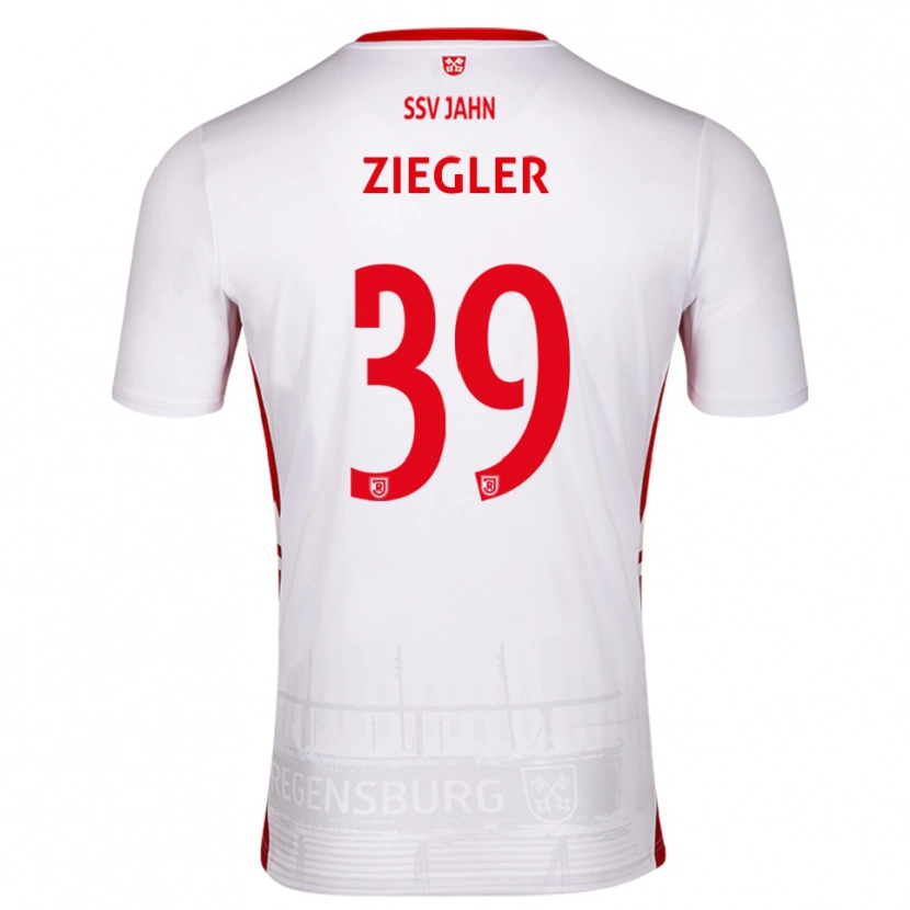 Danxen Homem Camisola Fabian Ziegler #39 Branco Vermelho Principal 2025/26 Camisa