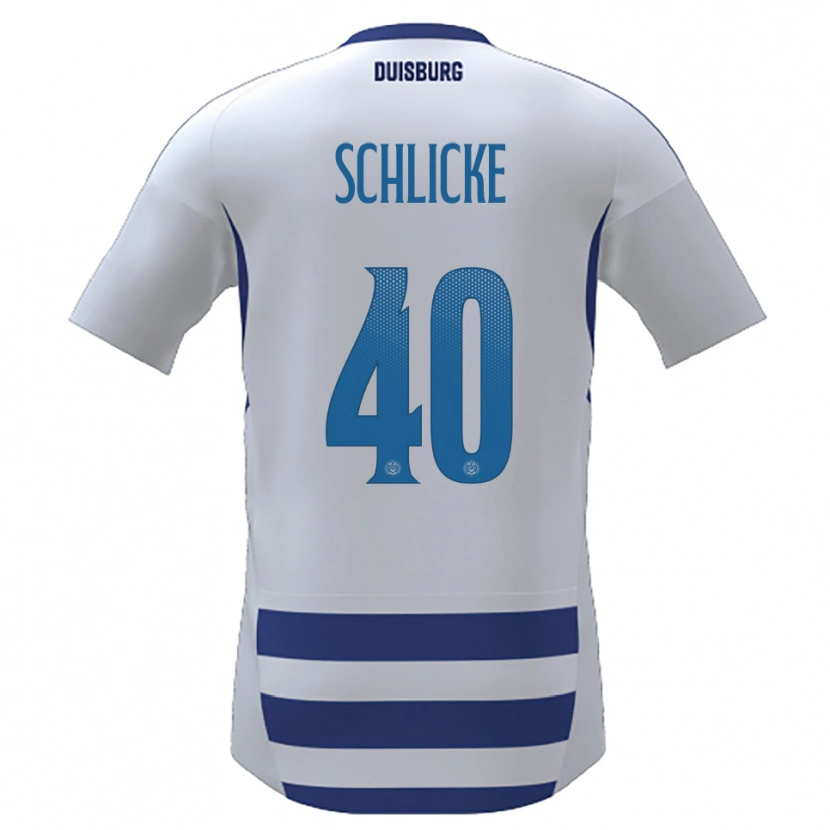 Danxen Homem Camisola Ben Schlicke #40 Branco Azul Principal 2025/26 Camisa