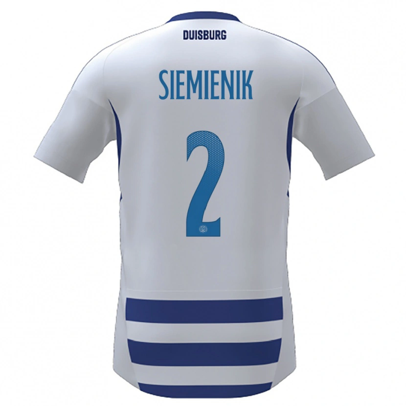 Danxen Homem Camisola Fabian Siemienik #2 Branco Azul Principal 2025/26 Camisa