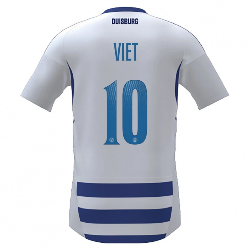 Danxen Homem Camisola Christian Viet #10 Branco Azul Principal 2025/26 Camisa
