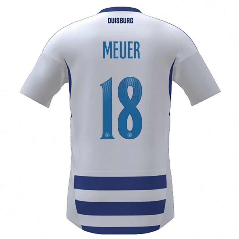 Danxen Homem Camisola Steffen Meuer #18 Branco Azul Principal 2025/26 Camisa