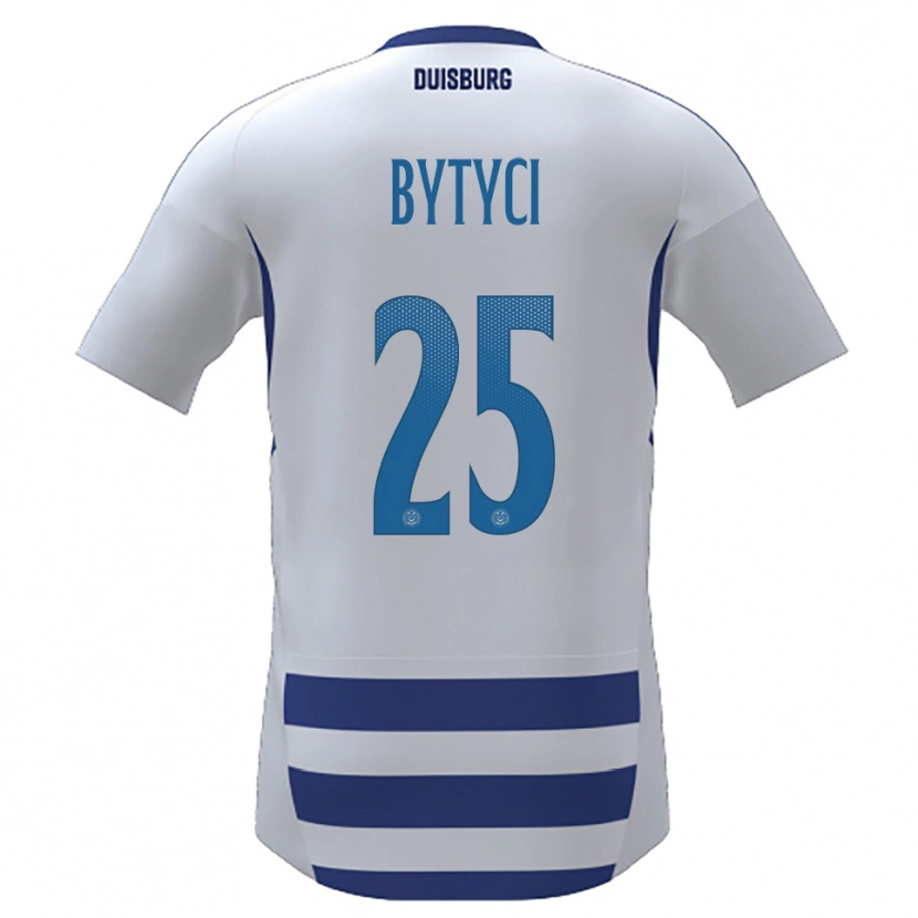Danxen Homem Camisola Farie Bytyci #25 Branco Azul Principal 2025/26 Camisa
