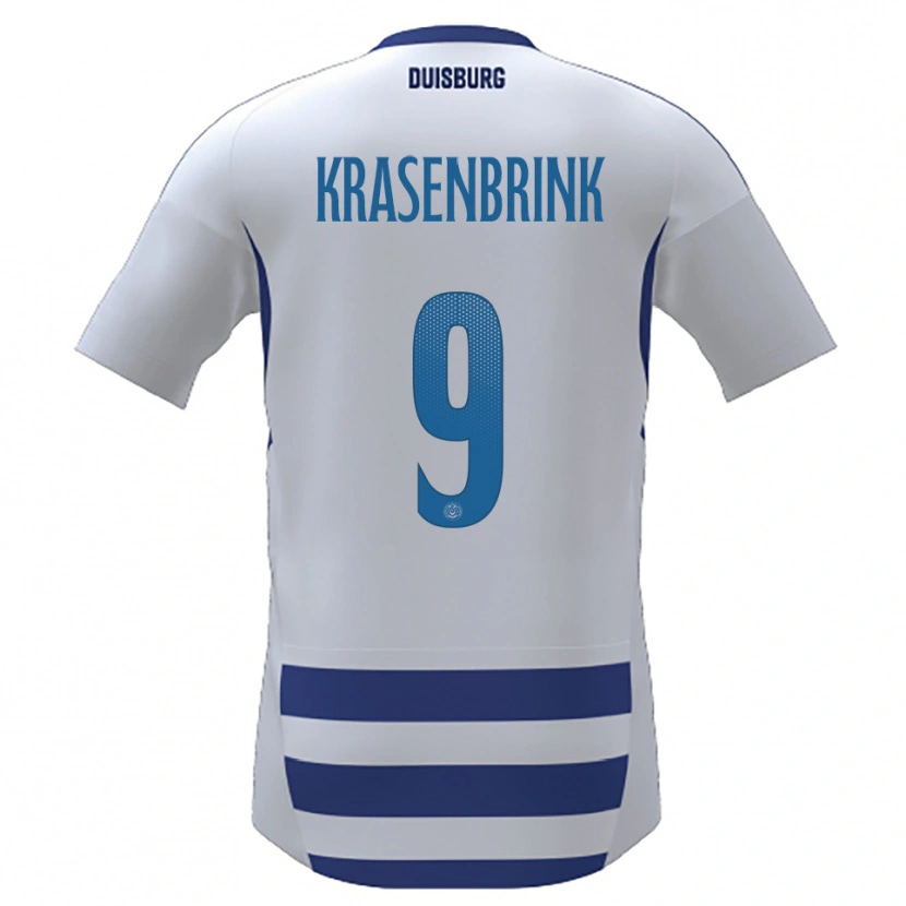Danxen Homem Camisola Hannes Krasenbrink #9 Branco Azul Principal 2025/26 Camisa