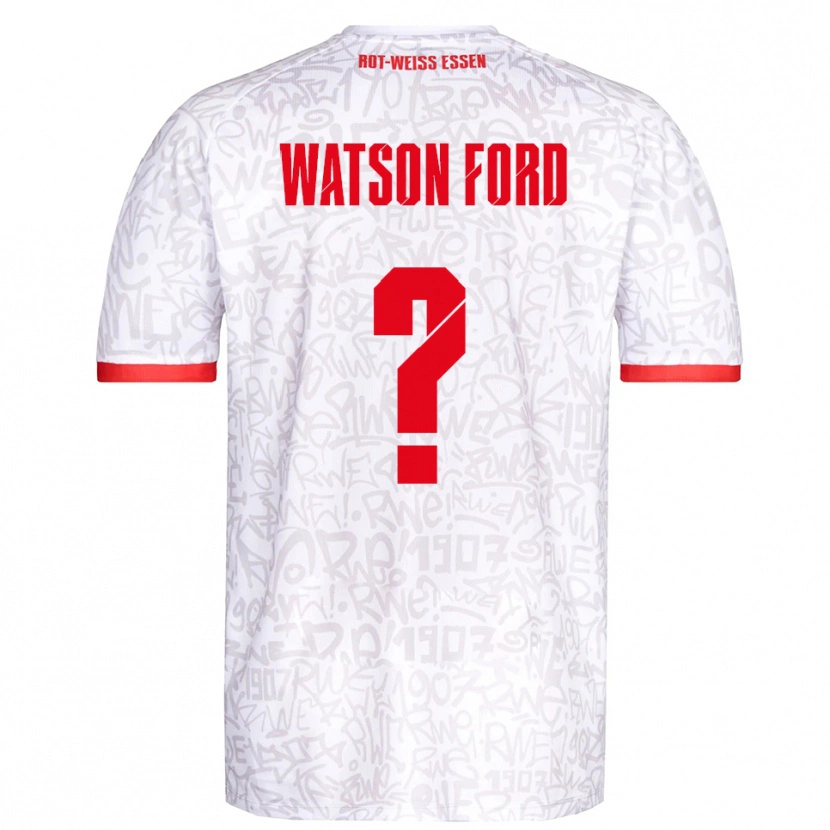 Danxen Homem Camisola Rawley Watson Ford #0 Branco Vermelho Principal 2025/26 Camisa