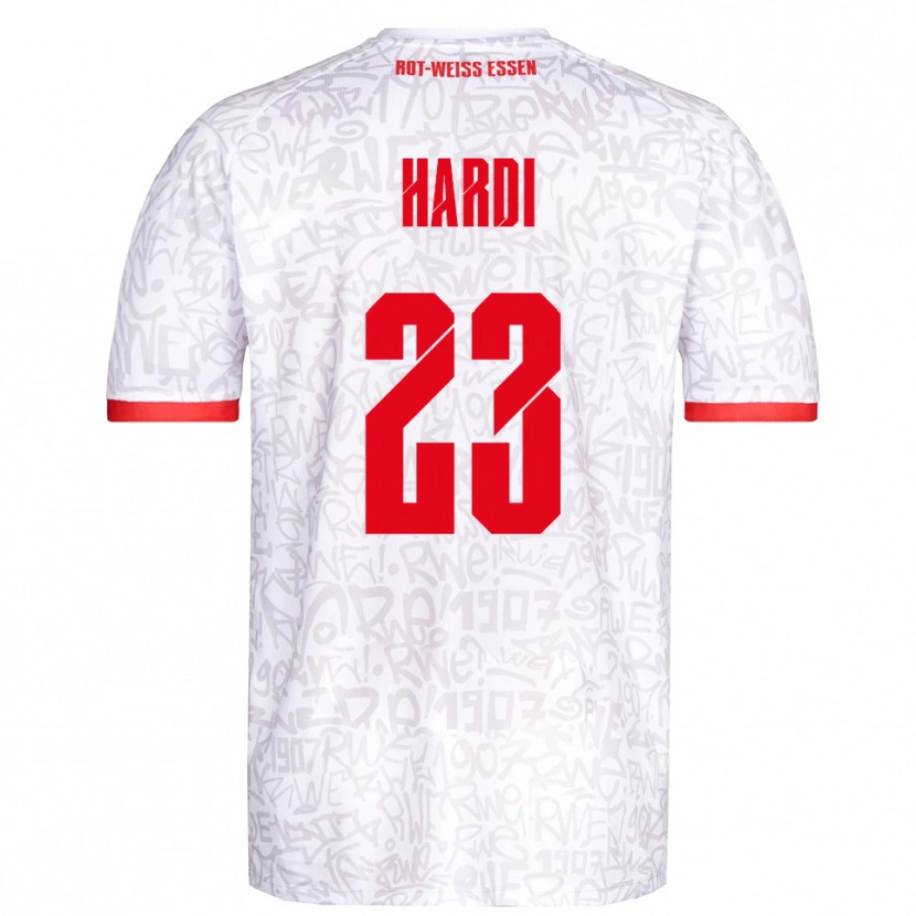 Danxen Homem Camisola Dominik Hardi #23 Branco Vermelho Principal 2025/26 Camisa