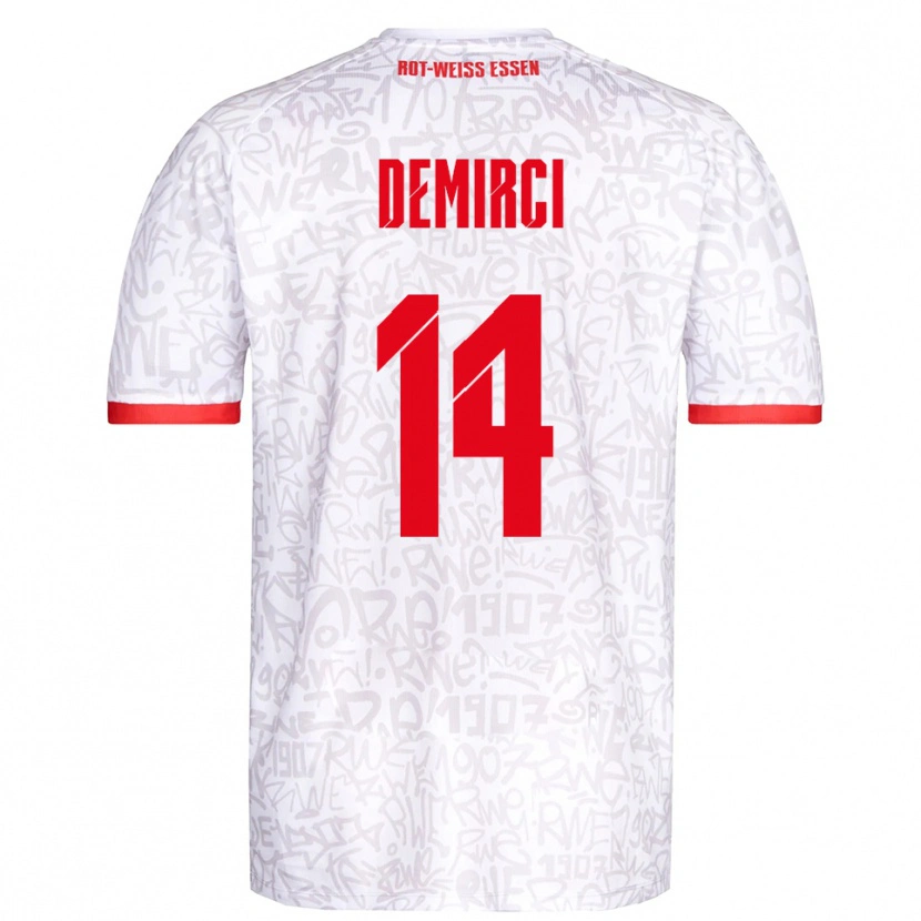 Danxen Homem Camisola Mehmet Demirci #14 Branco Vermelho Principal 2025/26 Camisa