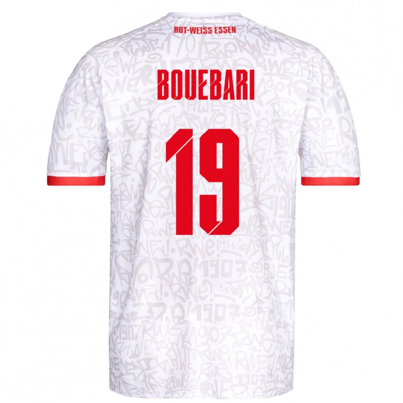 Danxen Homem Camisola Franci Bouebari #19 Branco Vermelho Principal 2025/26 Camisa