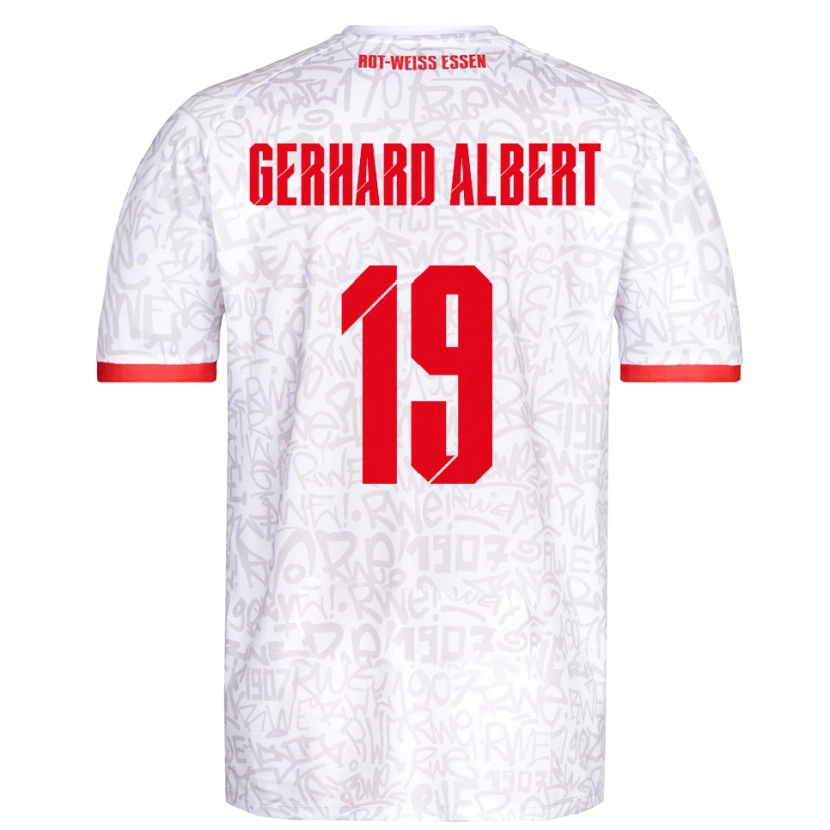 Danxen Homem Camisola Naufal Driss Gerhard Albert #19 Branco Vermelho Principal 2025/26 Camisa