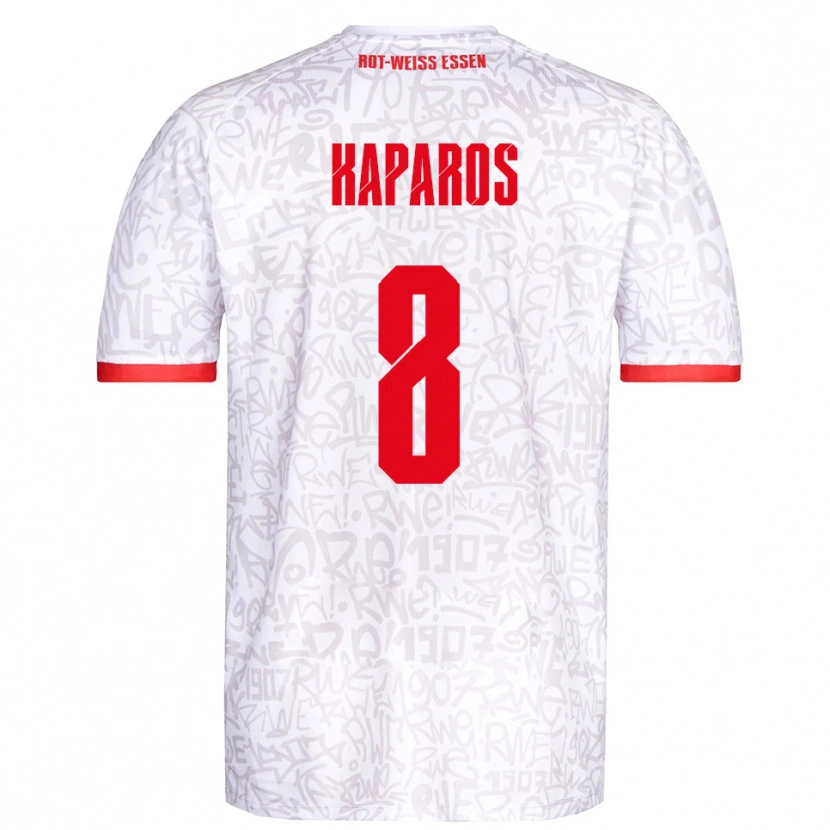 Danxen Homem Camisola Jimmy Kaparos #8 Branco Vermelho Principal 2025/26 Camisa