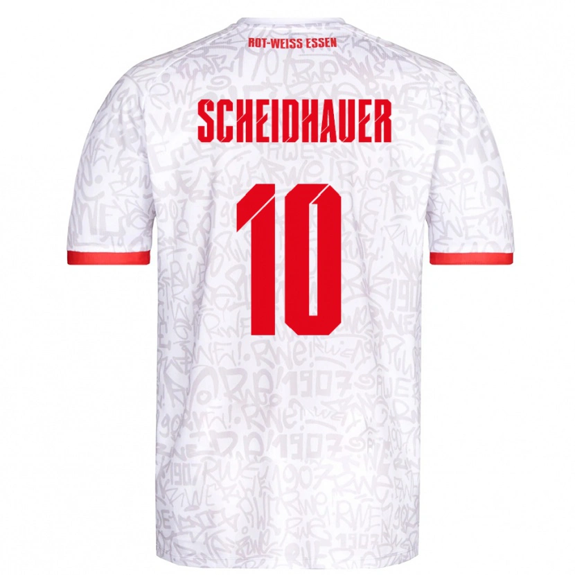 Danxen Homem Camisola Leon Scheidhauer #10 Branco Vermelho Principal 2025/26 Camisa