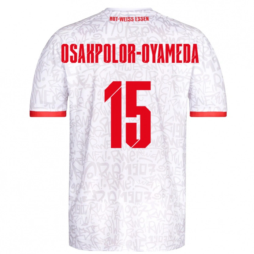 Danxen Homem Camisola Joel Osakpolor-Oyameda #15 Branco Vermelho Principal 2025/26 Camisa