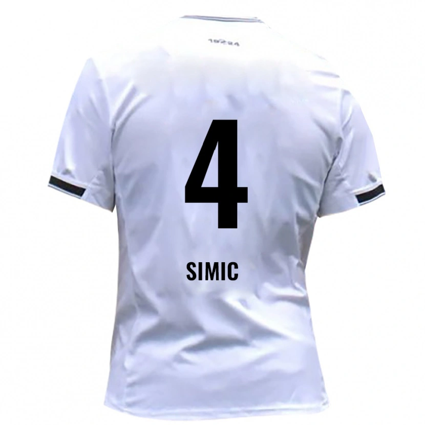 Danxen Homem Camisola Dennis Simic #4 Branco Vermelho Principal 2025/26 Camisa