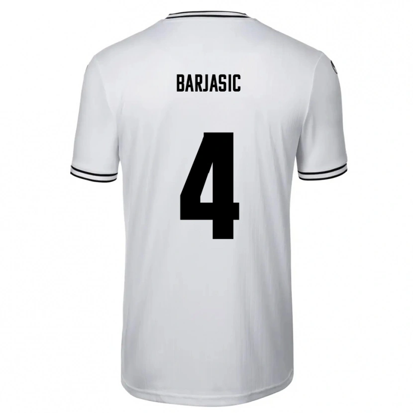 Danxen Homem Camisola Nikola Barjasic #4 Branco Preto Principal 2025/26 Camisa