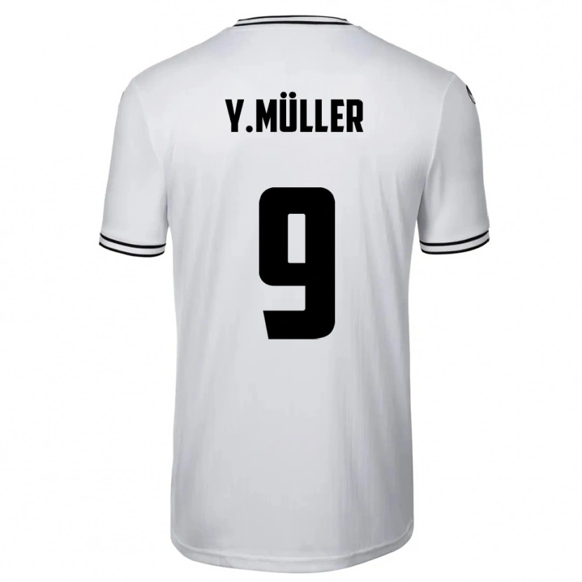 Danxen Homem Camisola Yannick Müller #9 Branco Preto Principal 2025/26 Camisa