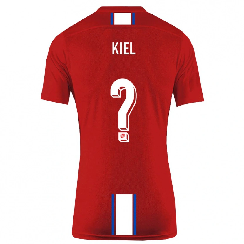 Danxen Homem Camisola Niels Kiel #0 Vermelho Branco Principal 2025/26 Camisa