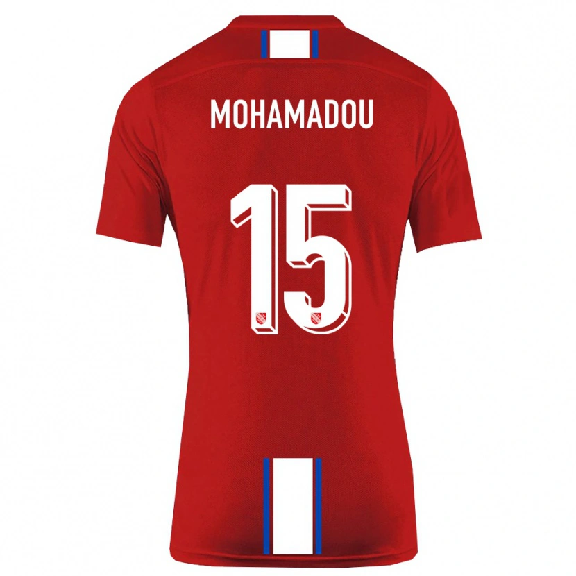 Danxen Homem Camisola Akram-Dine Mohamadou #15 Vermelho Branco Principal 2025/26 Camisa