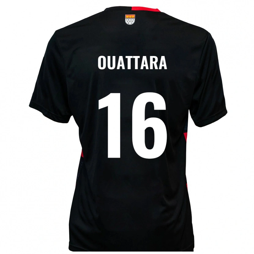 Danxen Homem Camisola Kiyali Ouattara #16 Preto Vermelho Principal 2025/26 Camisa
