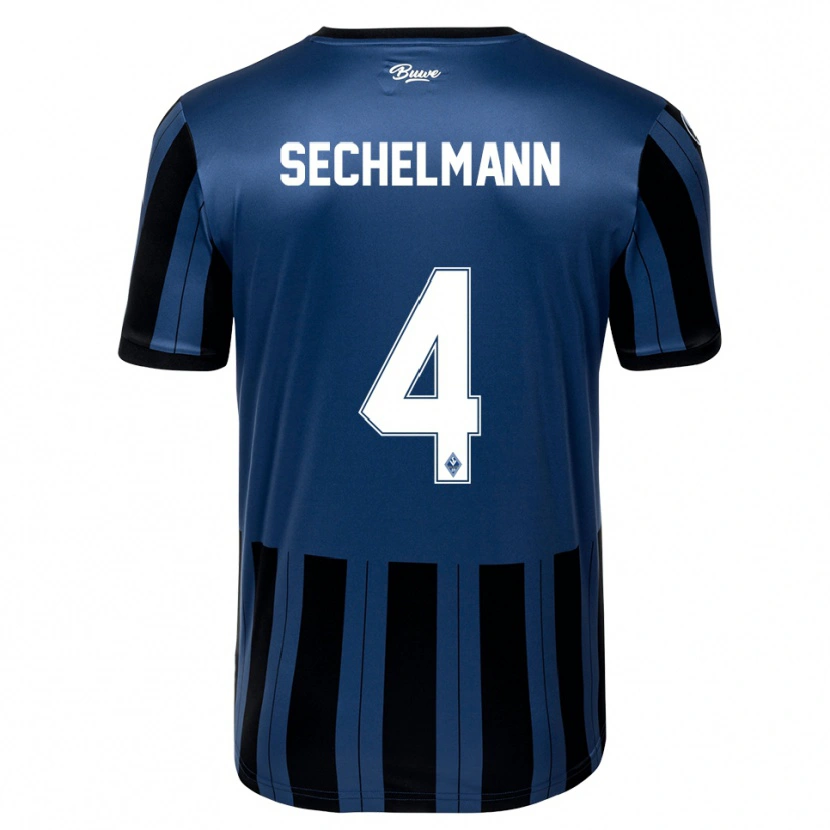 Danxen Homem Camisola Tim Sechelmann #4 Azul Cinzento Preto Principal 2025/26 Camisa