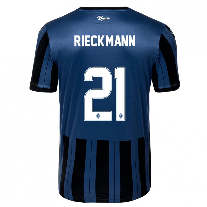 Danxen Homem Camisola Julian Rieckmann #21 Azul Cinzento Preto Principal 2025/26 Camisa