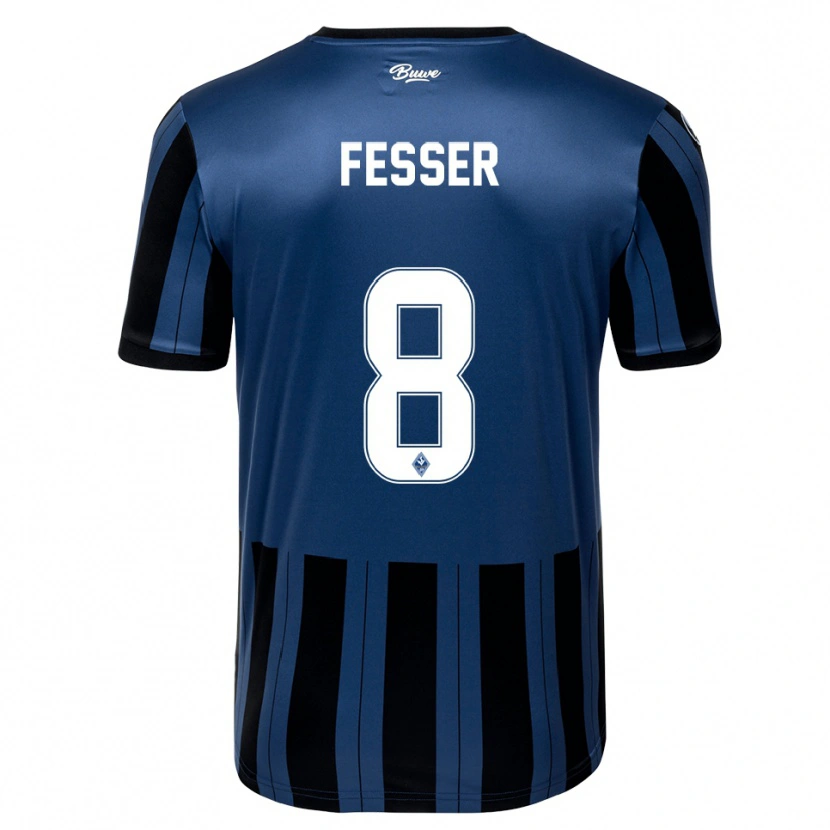 Danxen Homem Camisola Philipp Fesser #8 Azul Cinzento Preto Principal 2025/26 Camisa