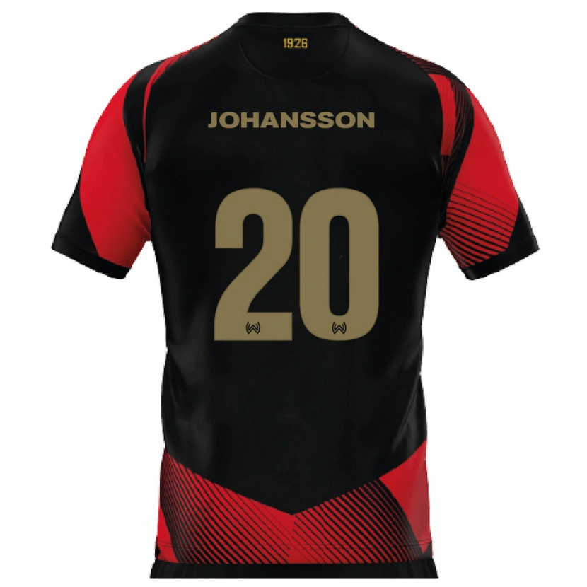 Danxen Homem Camisola Ryan Johansson #20 Preto Vermelho Principal 2025/26 Camisa