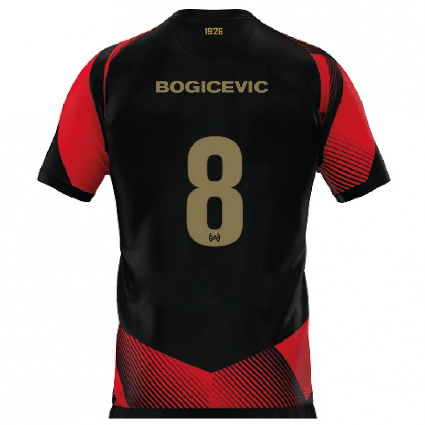 Danxen Homem Camisola Donny Bogicevic #8 Preto Vermelho Principal 2025/26 Camisa