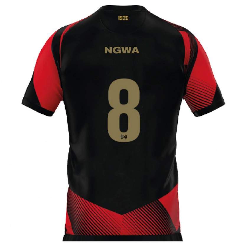 Danxen Homem Camisola Jermaine Ngwa #8 Preto Vermelho Principal 2025/26 Camisa