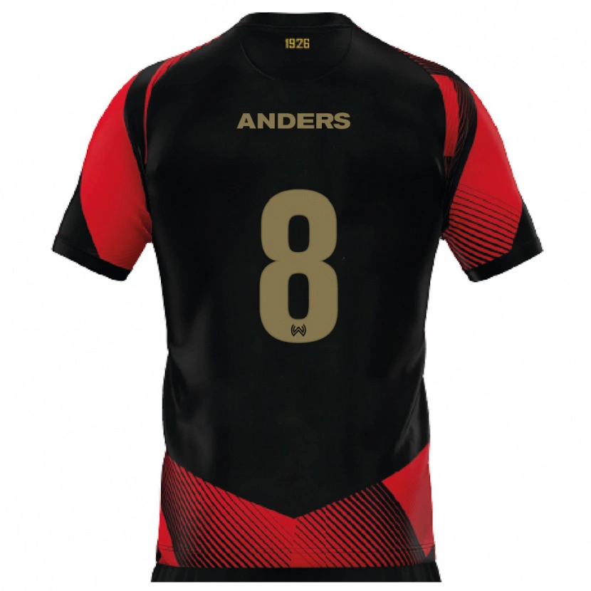 Danxen Homem Camisola Len Anders #8 Preto Vermelho Principal 2025/26 Camisa