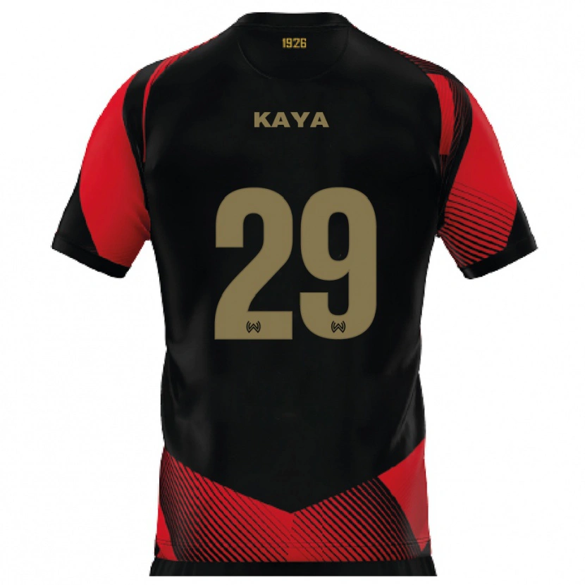 Danxen Homem Camisola Fatih Kaya #29 Preto Vermelho Principal 2025/26 Camisa