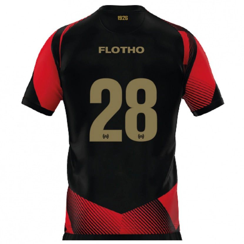 Danxen Homem Camisola Moritz Flotho #28 Preto Vermelho Principal 2025/26 Camisa