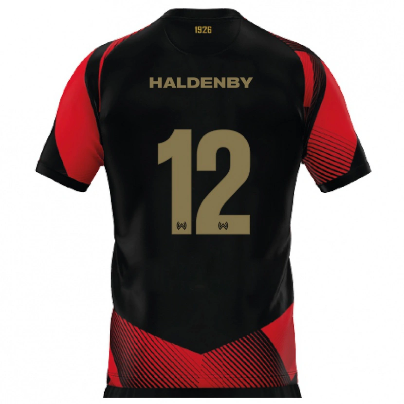 Danxen Homem Camisola Ben Haldenby #12 Preto Vermelho Principal 2025/26 Camisa