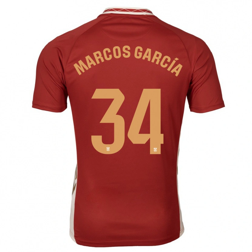 Danxen Homem Camisola Marcos García #34 Borgonha Dourado Alternativa 2025/26 Camisa