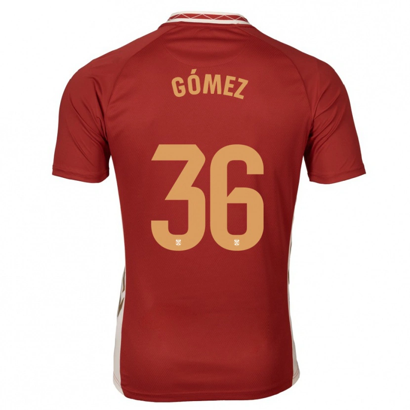 Danxen Homem Camisola Yerover Gómez #36 Borgonha Dourado Alternativa 2025/26 Camisa